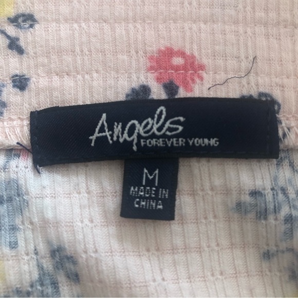 Angels Forever Young Women's Size M Floral Print Shirt Elastic Waist 3/4 Sleeve - Picture 7 of 10